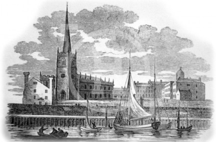 Waterfront and St Nicholas's Church, early 1800s